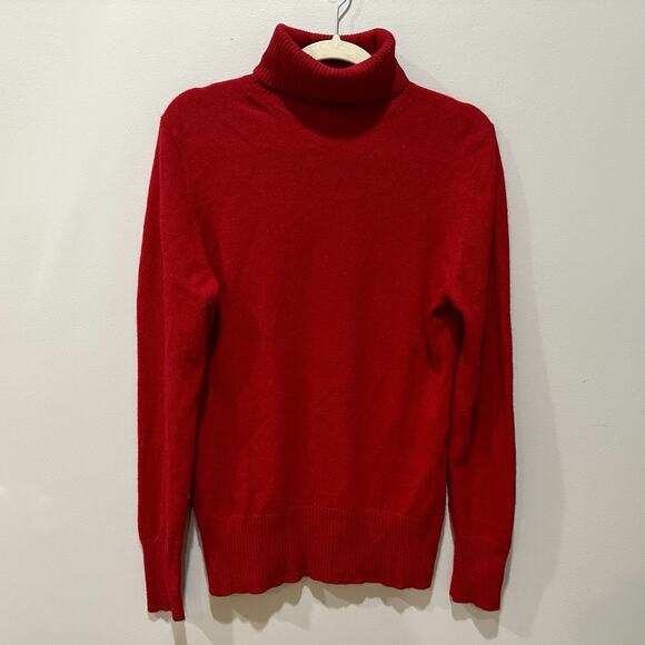 Apt. 9 Women’s Red 100% Cashmere luxury turtleneck Old Money Classic L Cozy - Picture 1 of 5